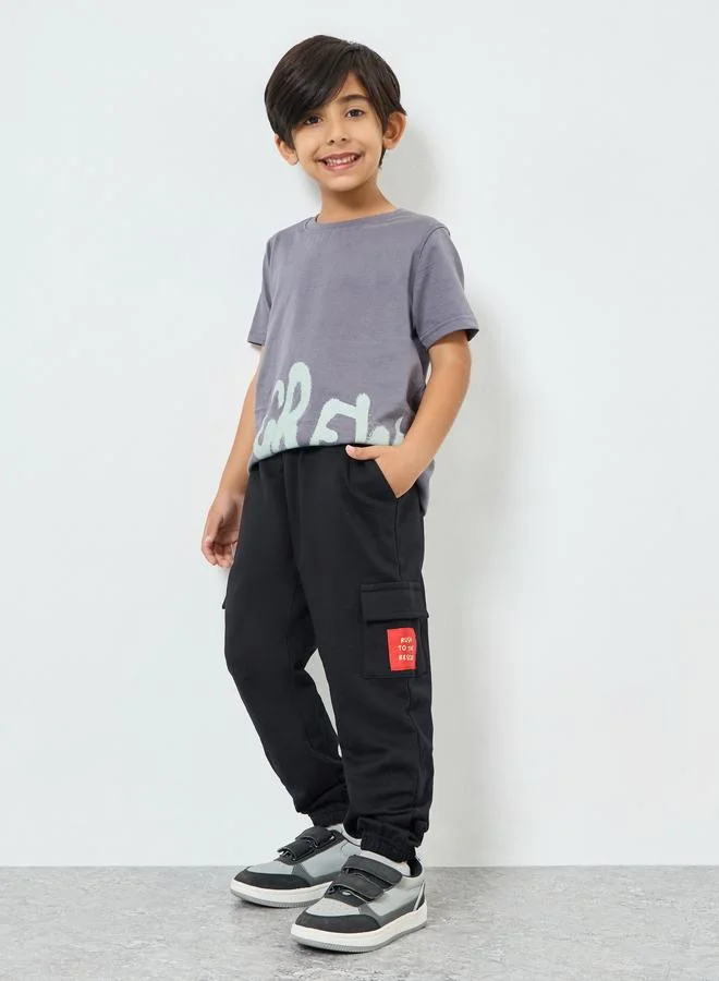 Styli Boys Cargo Pocket Joggers with Badge Detail